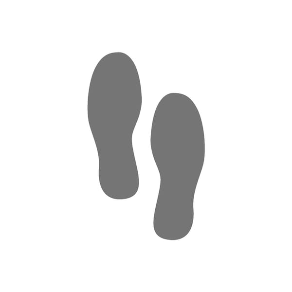 5S Supplies 5S Corner Markers, 3 1/2 in W., 9 1/2 in L., 0.003 in Thickness, 25 PK VSF-FOOTPRINTS-GRAY - main